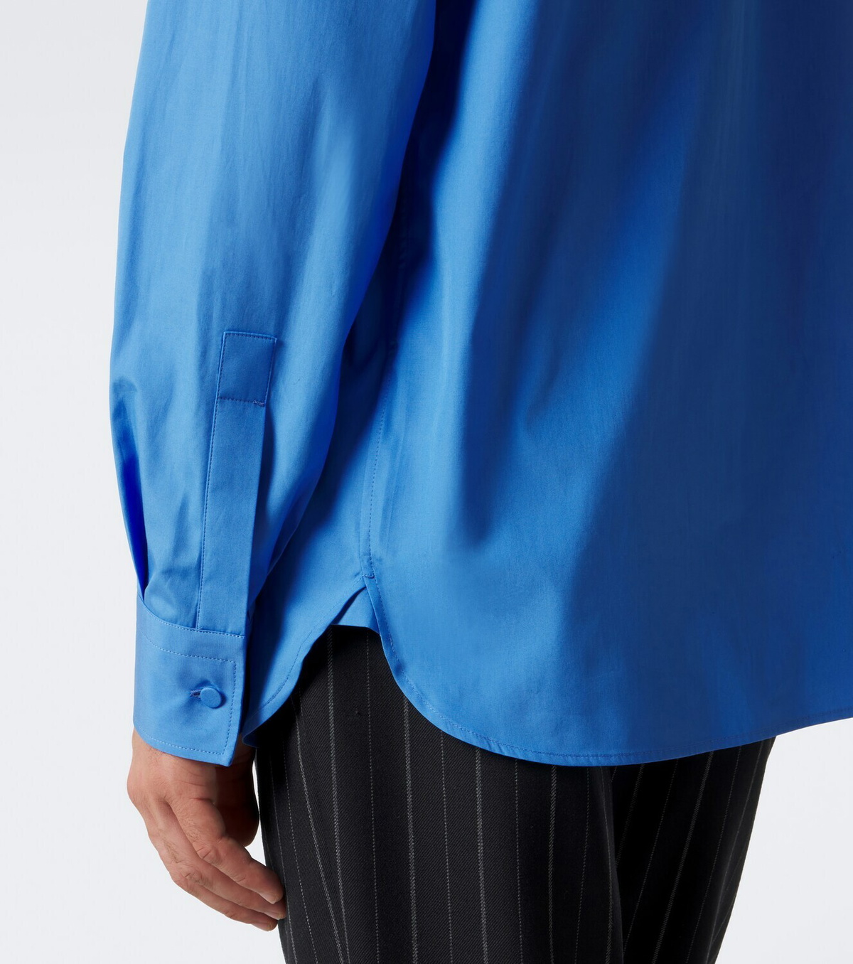 Tom Ford Leather-trimmed studded cotton poplin shirt