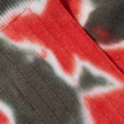 RoToTo Tie Dye Formal Crew Sock in Dark Grey/Red