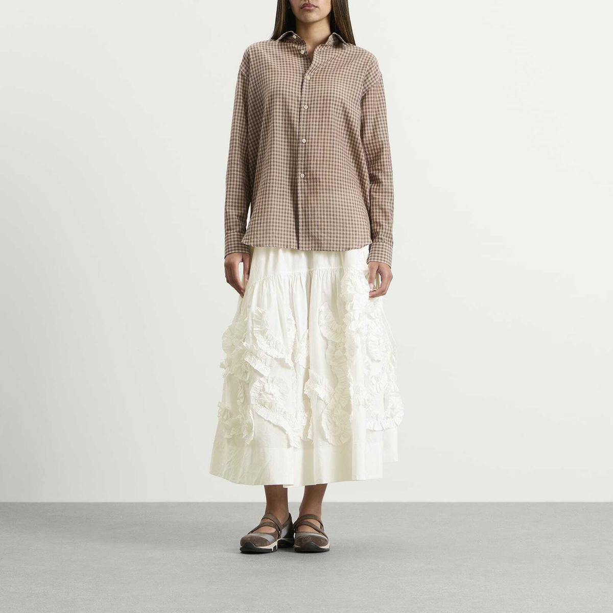 Story mfg. Women's Orbit Skirt in Ecru Fossil
