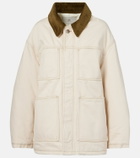 Ami Paris Corduroy-trimmed cotton twill field jacket