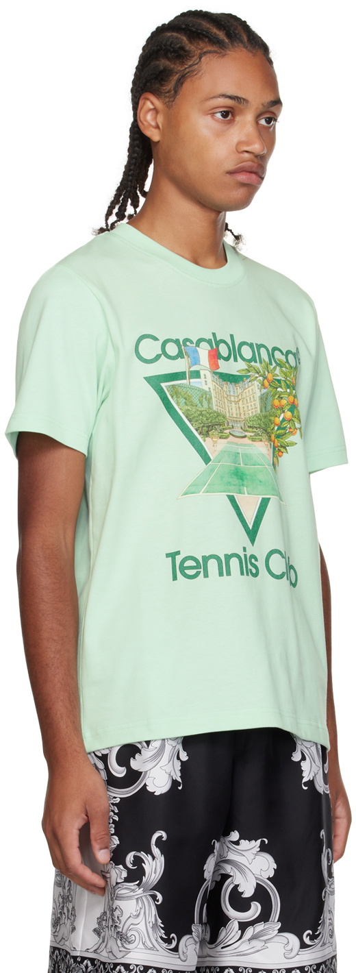 Casablanca SSENSE Exclusive Green Tennis Club Icon T-Shirt Casablanca