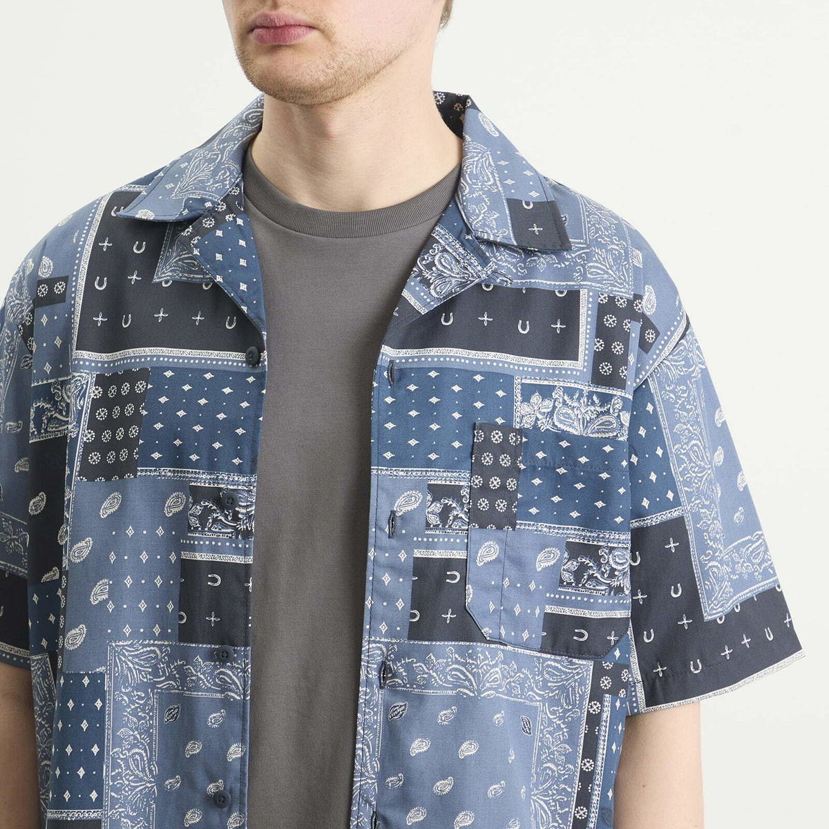 blue bandana dress shirt BLUE Bandana Bloom Shirt Dress BLUE FLORAL Bandana / S main image 1