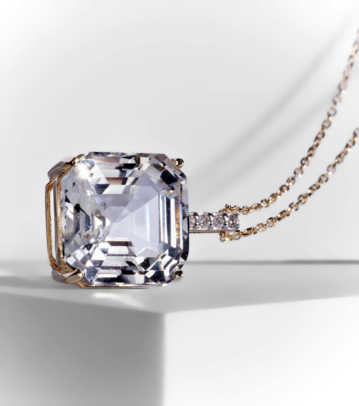 Mateo 14kt gold necklace with topaz and diamonds