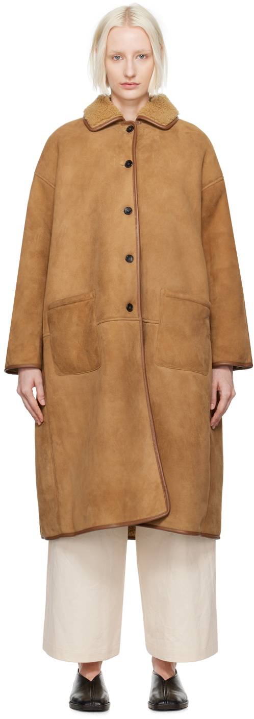 Cawley Tan Roo Reversible Shearling Coat