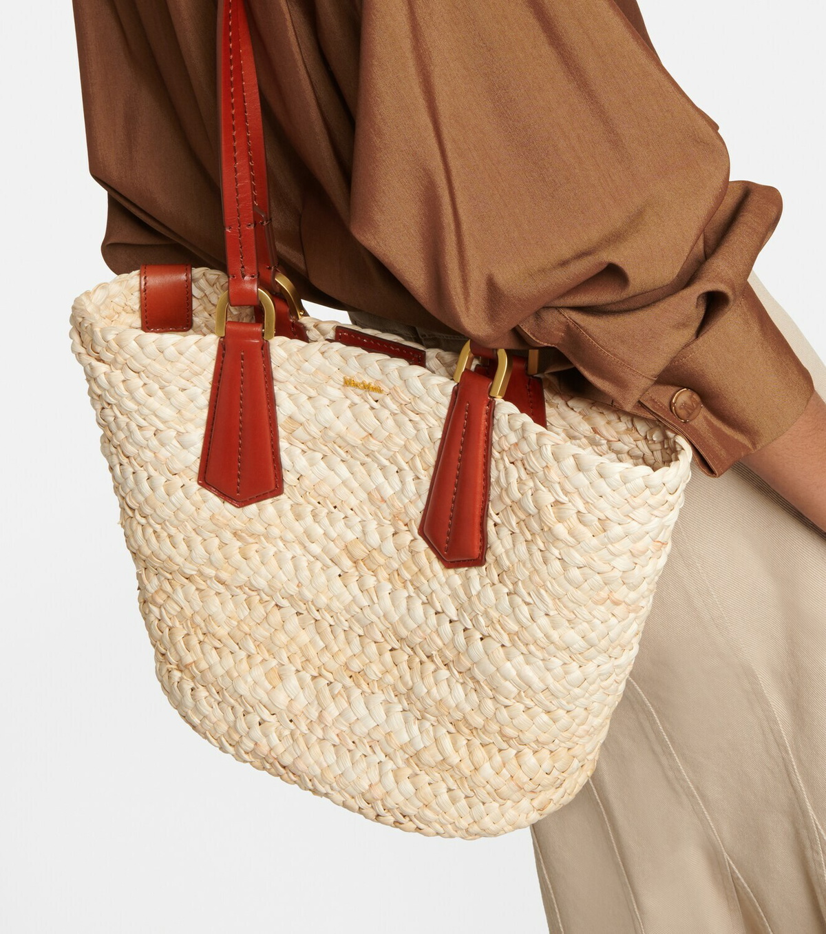 【送料&関税込】Max Mara Panierxl Tote Max Mara - Panier Extra Large straw tote bag Max Mara