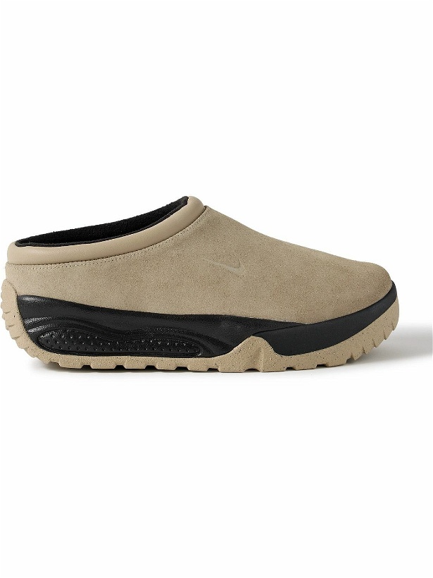 Photo: Nike - ACG Rufus Leather-Trimmed Suede Slip-On Sneakers - Neutrals