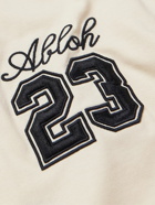 Off-White - Logo-Embroidered Cotton-Jersey T-Shirt - Neutrals