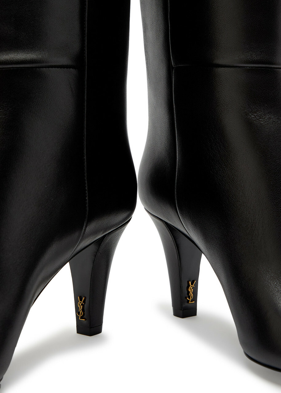 Saint Laurent Jill 75 Leather Knee-high Boots Black