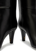 Saint Laurent Jill 75 Leather Knee-high Boots Black