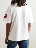 AMIRI - Logo-Flocked Felt-Trimmed Cotton-Jersey T-Shirt - White