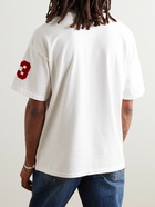 AMIRI - Logo-Flocked Felt-Trimmed Cotton-Jersey T-Shirt - White