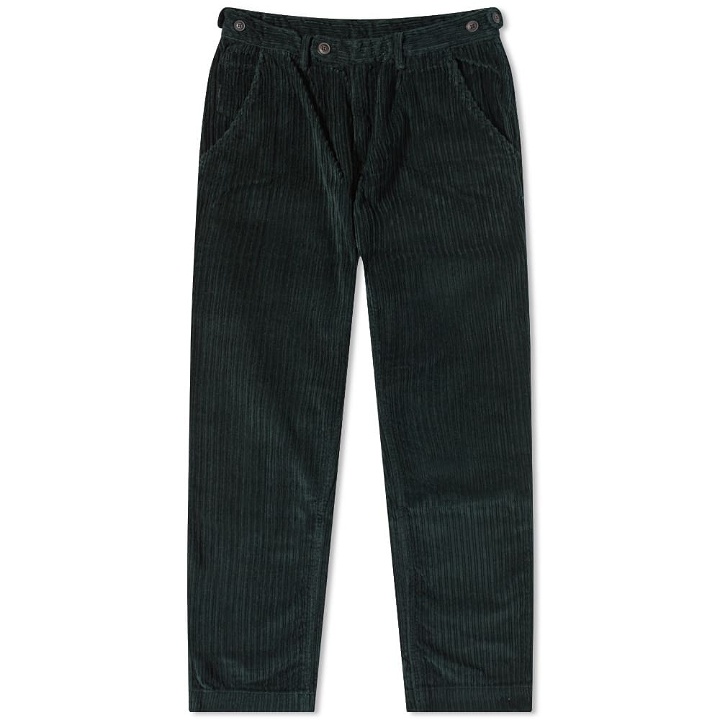 Photo: Corridor Men's Variegated Cord Pleated Trouser in Spruce