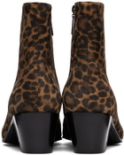 Saint Laurent Brown & Tan Suede Leopard Vassili Chelsea Boots