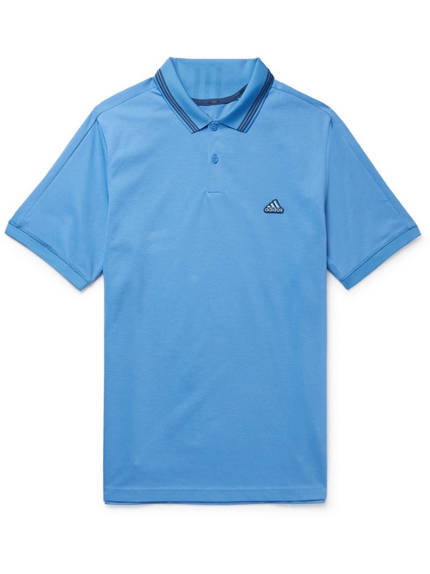 Photo: adidas Golf - Go-To Cotton-Blend Primegreen Piqué Golf Polo Shirt - Blue