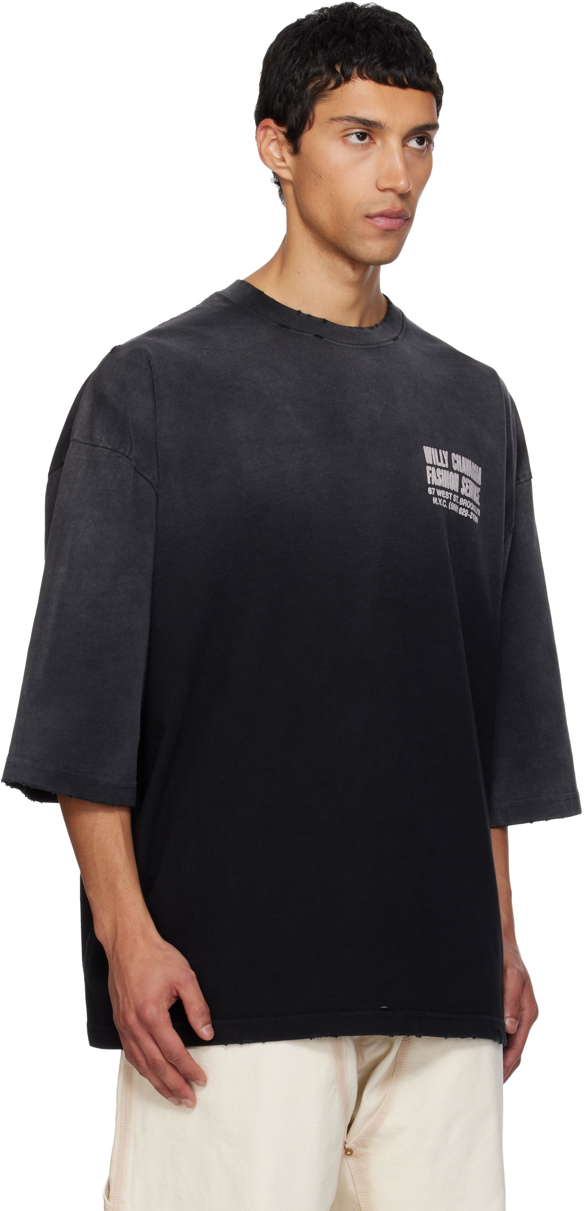 WILLY CHAVARRIA Black 'Fashion Services' Buffalo T-shirt Willy