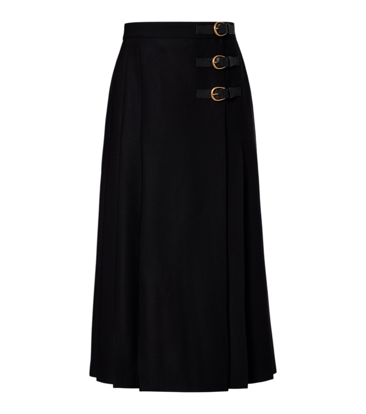 Photo: Chloé Pleated virgin wool midi skirt