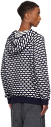 Isa Boulder Blue & White Hexagon Hoodie