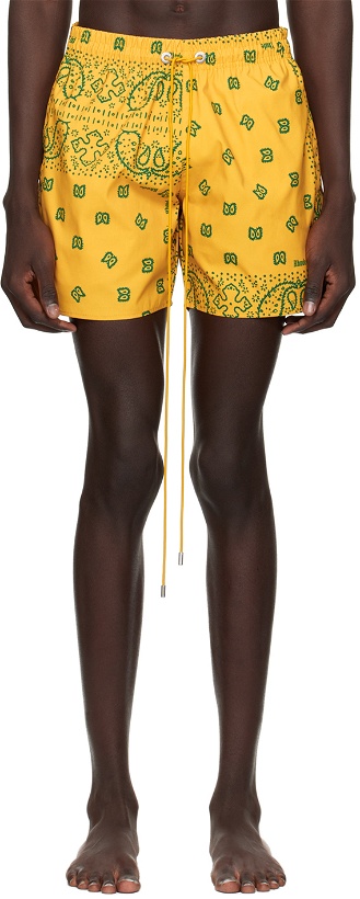 Photo: Rhude Yellow Bandana Swim Shorts