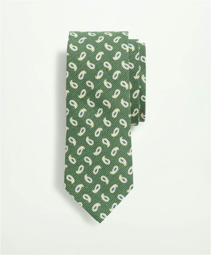 Photo: Brooks Brothers Men's Silk Text Print Tie | Green