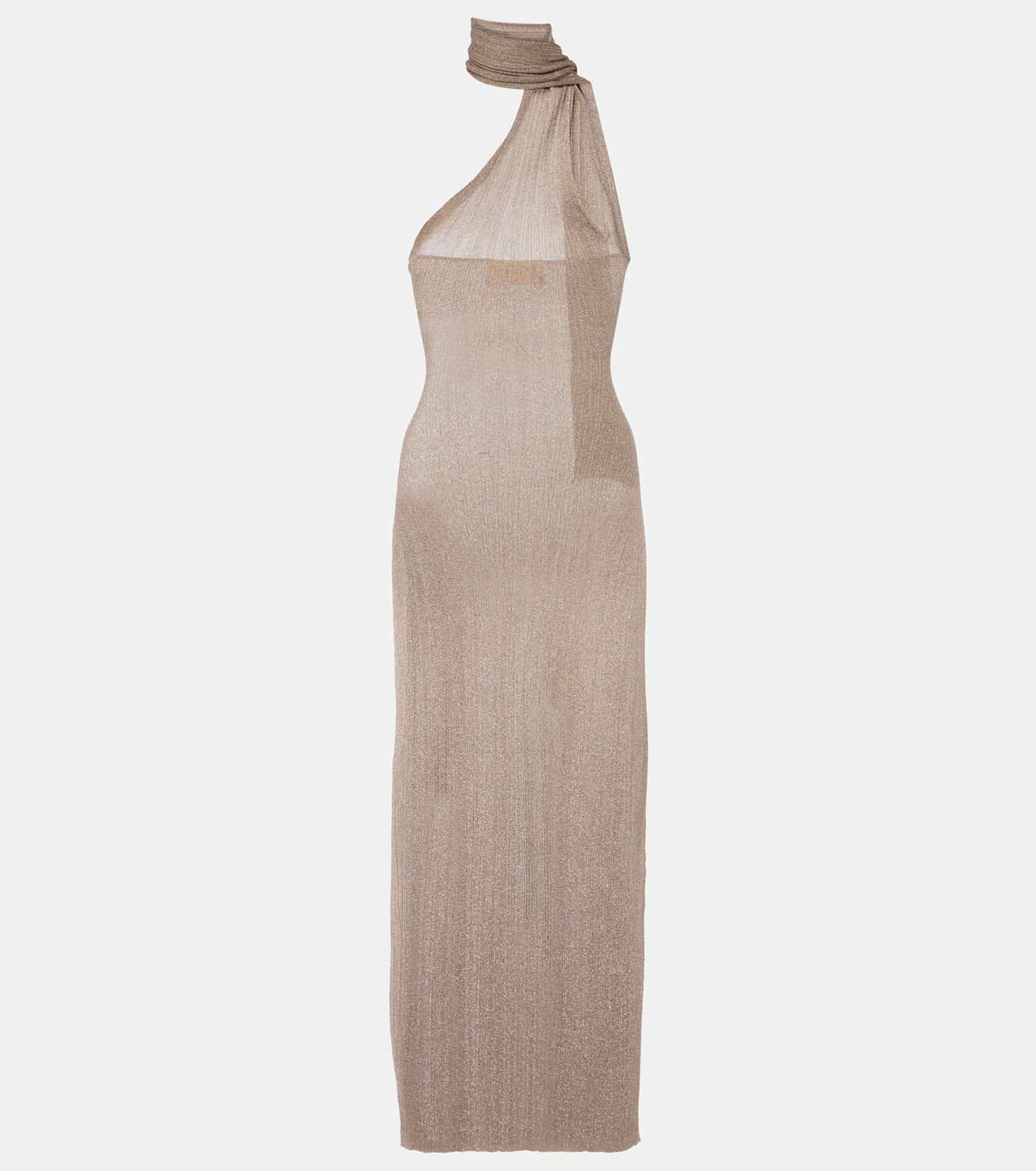 Aya Muse Scarf-detail lamé maxi dress Aya Muse