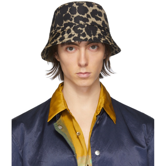 Photo: Dries Van Noten Black and Beige Leopard Gillian Bucket Hat