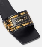 Versace Theia Barocco raffia-effect slides
