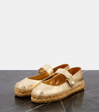 Jimmy Choo Fayence metallic leather espadrilles