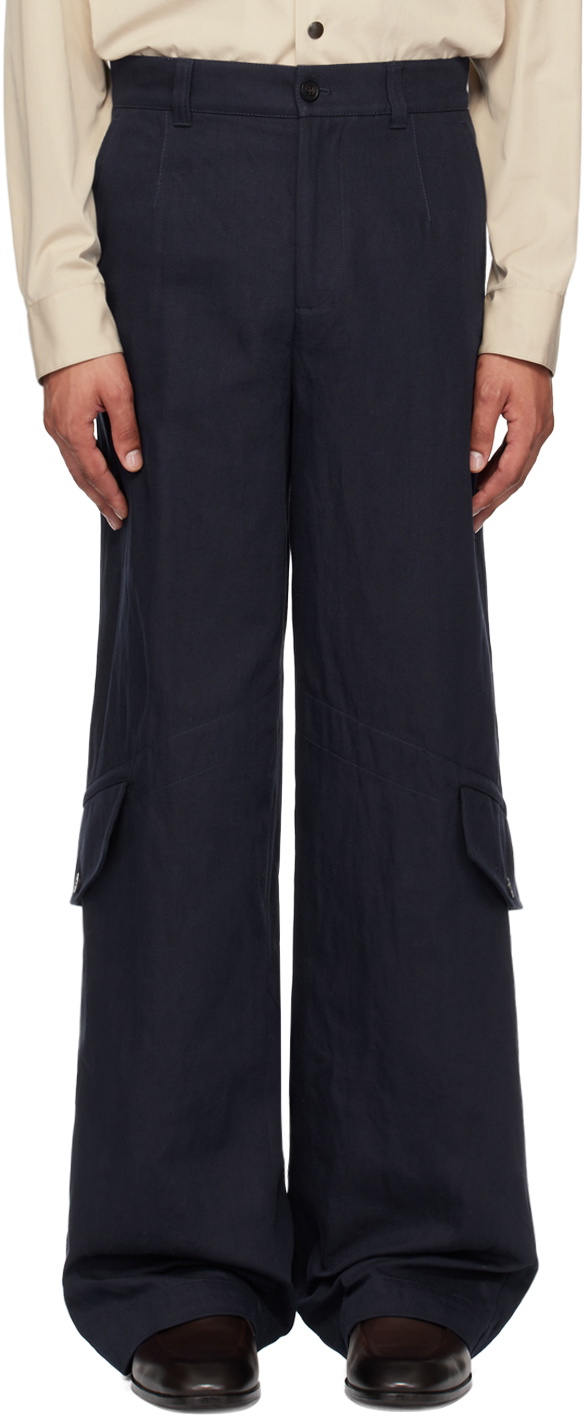 Dries Van Noten Navy Loose-Fit Cargo Pants Dries Van Noten