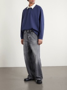 FRAME - Cotton-Jersey Polo Shirt - Blue