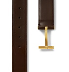 TOM FORD - 4cm Dark-Brown Leather Belt - Brown