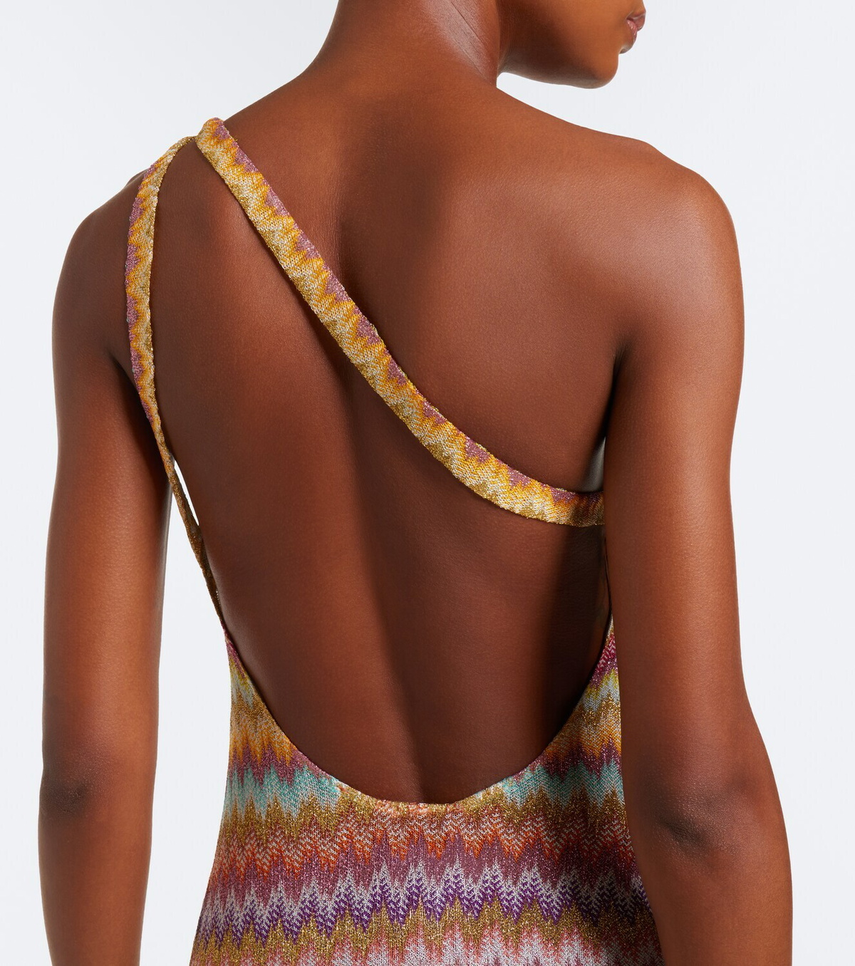 Missoni One-shoulder lamé maxi dress