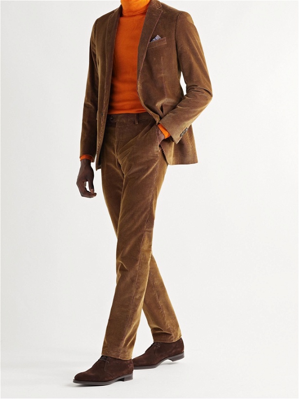 Photo: ETRO - Cotton-Corduroy Suit Trousers - Brown