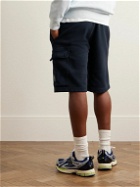 C.P. Company - Slim-Fit Straight-Leg Logo-Appliquéd Cotton-Jersey Drawstring Cargo Shorts - Blue