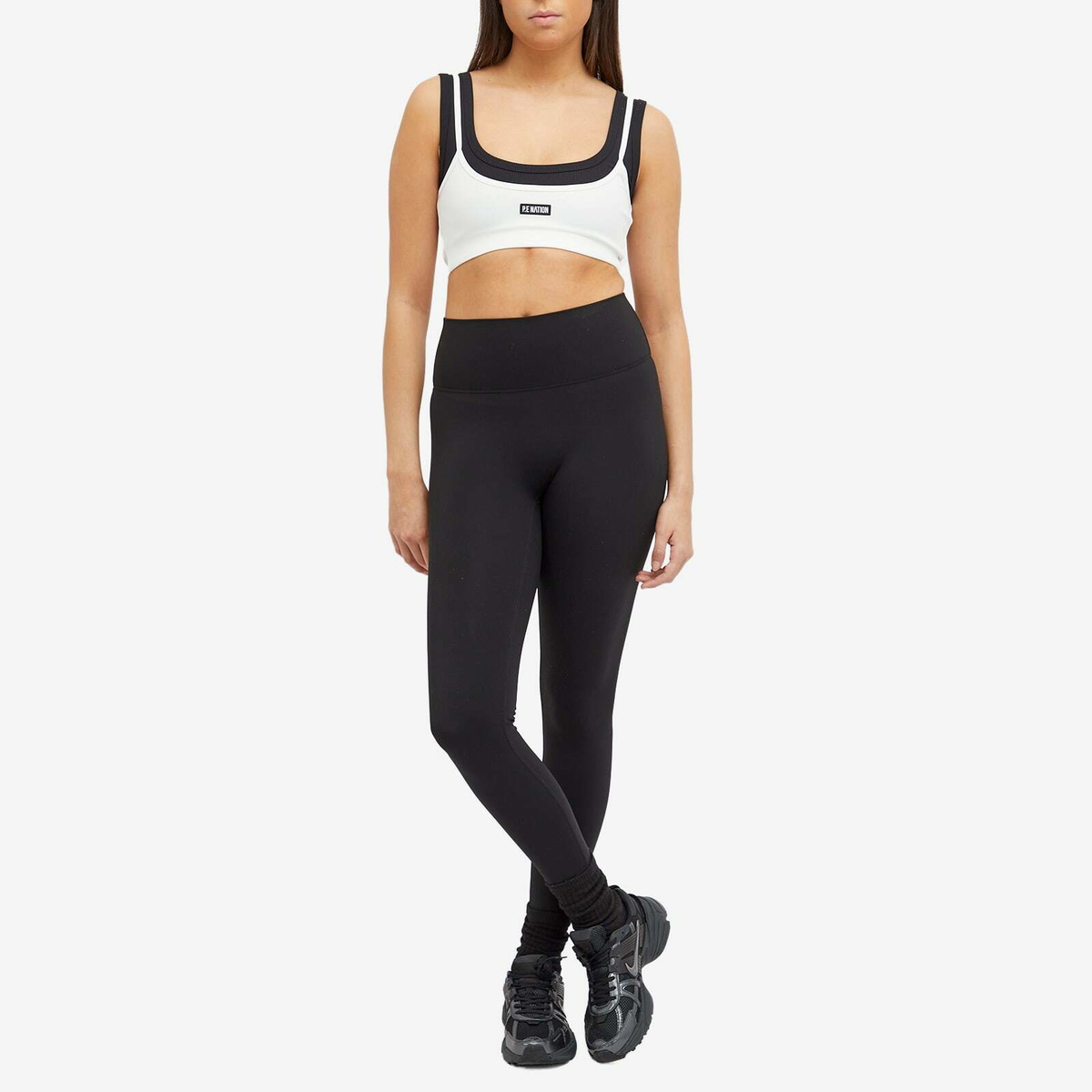 P.E Nation Women's Podium Double Layer Bralette Top in Optic White