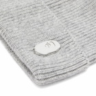 A Bathing Ape Men's One Point Knitted Beanie Hat in Grey 