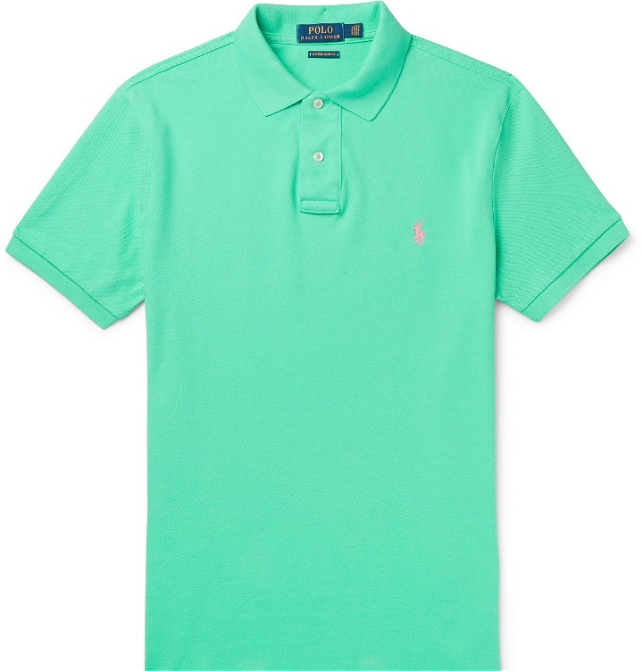 Photo: Polo Ralph Lauren - Slim-Fit Logo-Embroidered Cotton-Piqué Polo Shirt - Green