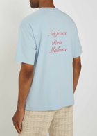 DRÔLE DE Monsieur Le T-shirt Slogan Logo-print Cotton T-shirt Light Blue