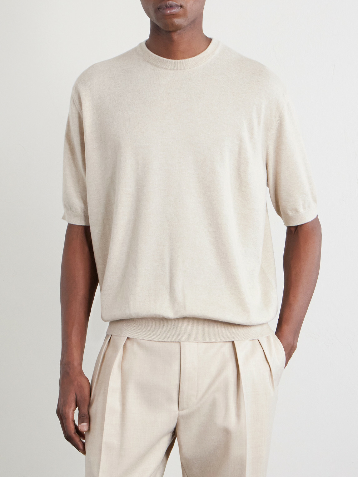Ralph Lauren Purple label - Cashmere-blend T-shirt - Neutrals