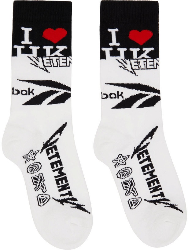Photo: VETEMENTS White Reebok Edition Socks