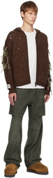 Andersson Bell Khaki Raptor Layered Wide-Leg Jeans