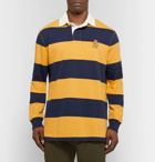 Polo Ralph Lauren - Logo-Embroidered Twill-Trimmed Striped Cotton-Jersey Polo Shirt - Men - Yellow