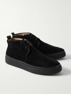 Mulo - Leather-Trimmed Waxed-Suede Chukka Boots - Black