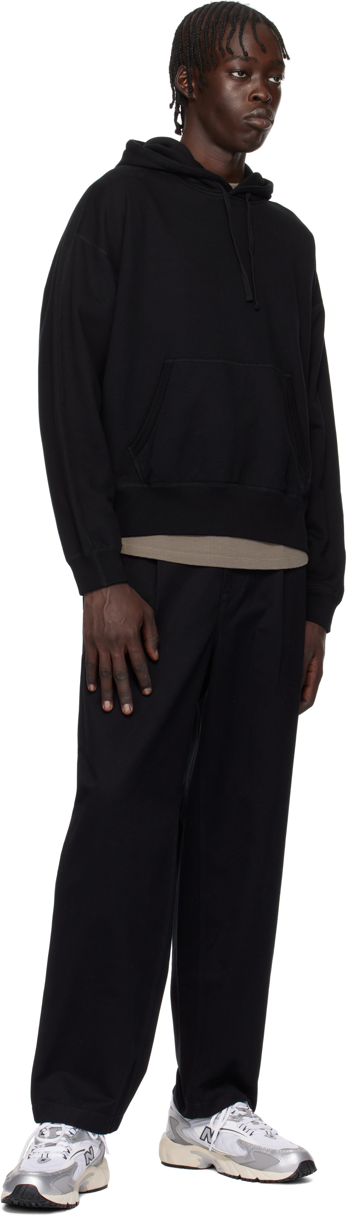 Reigning Champ Black Midweight Terry Relaxed Hoodie