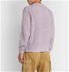 Jacquemus - Tie-Dyed Ribbed-Knit Cotton Sweater - Purple