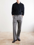 John Smedley - Caverhill Knitted Merino Wool Polo Shirt - Black