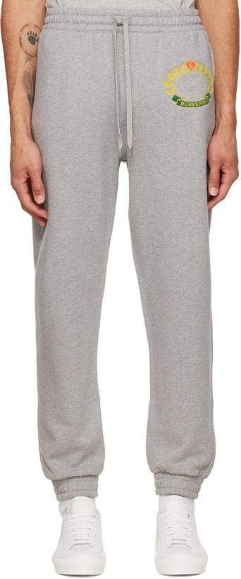 Photo: Burberry Gray Oak Leaf Crest Lounge Pants