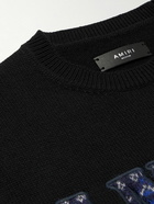 AMIRI - Logo-Embroidered Wool-Blend Sweater - Black