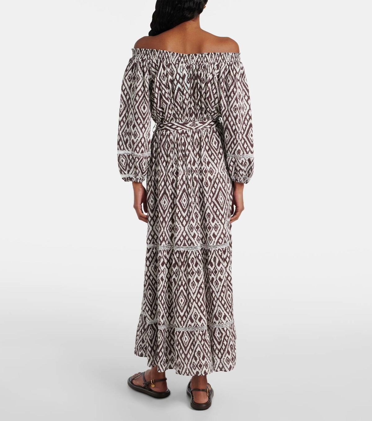 Melissa Odabash Eclipse gathered printed midi dress