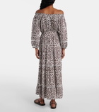 Melissa Odabash Eclipse gathered printed midi dress