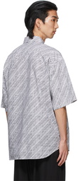 Balenciaga White Archive Letters Short Sleeve Shirt